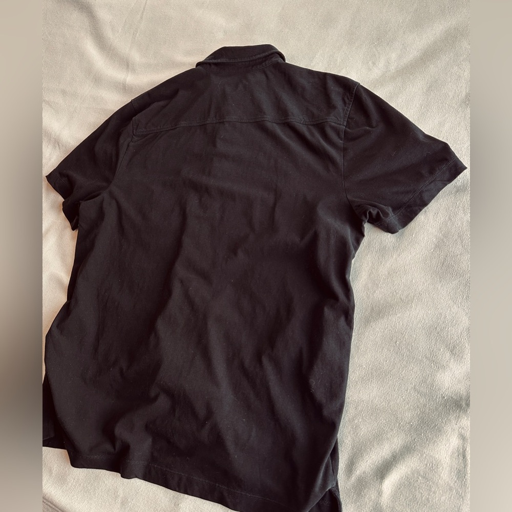 JAMES PERSE Solid Cotton Full Button Down Black Shirt | Mens 3 - Picture 9 of 10